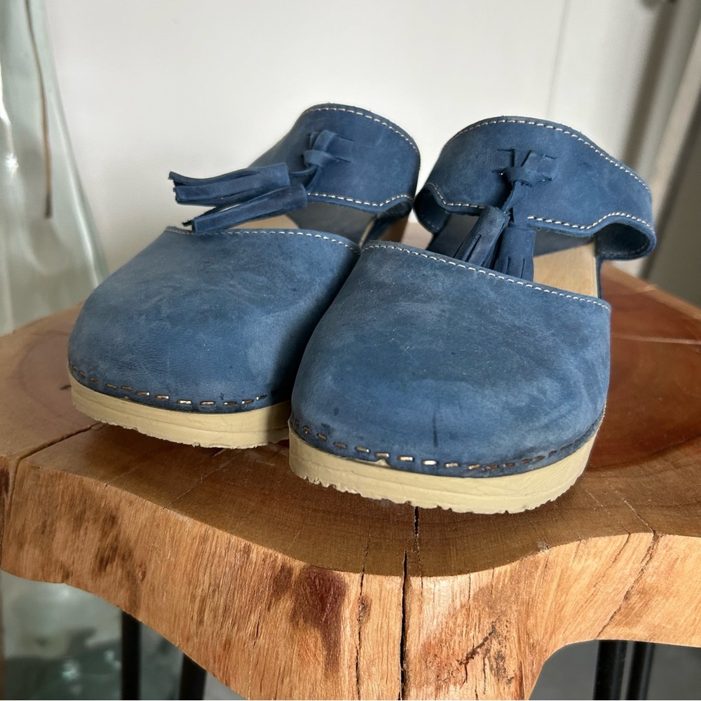 Calou’Penny’ Blue Tassel Clogs size 38 - NIB - Picture 9 of 13